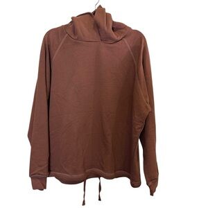 Em + West Organic Cotton Hoodie Sweatshirt in Rust sz L